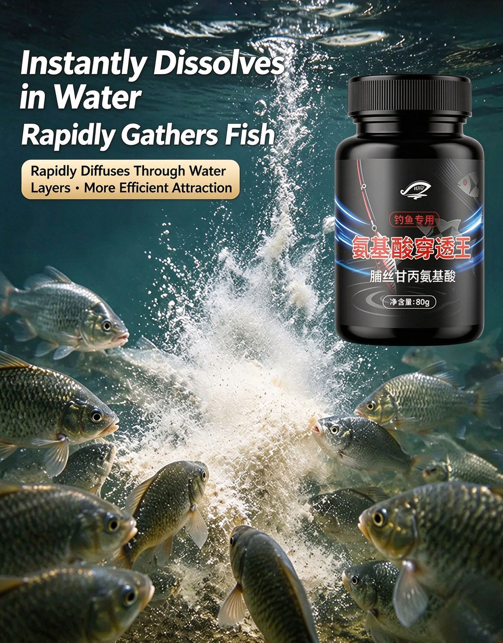 Proline-Glycine-Alanine Amino Acid Fishing Additive – High-Penetration Fish Attractant for Fishing Ponds and Wild Fishing