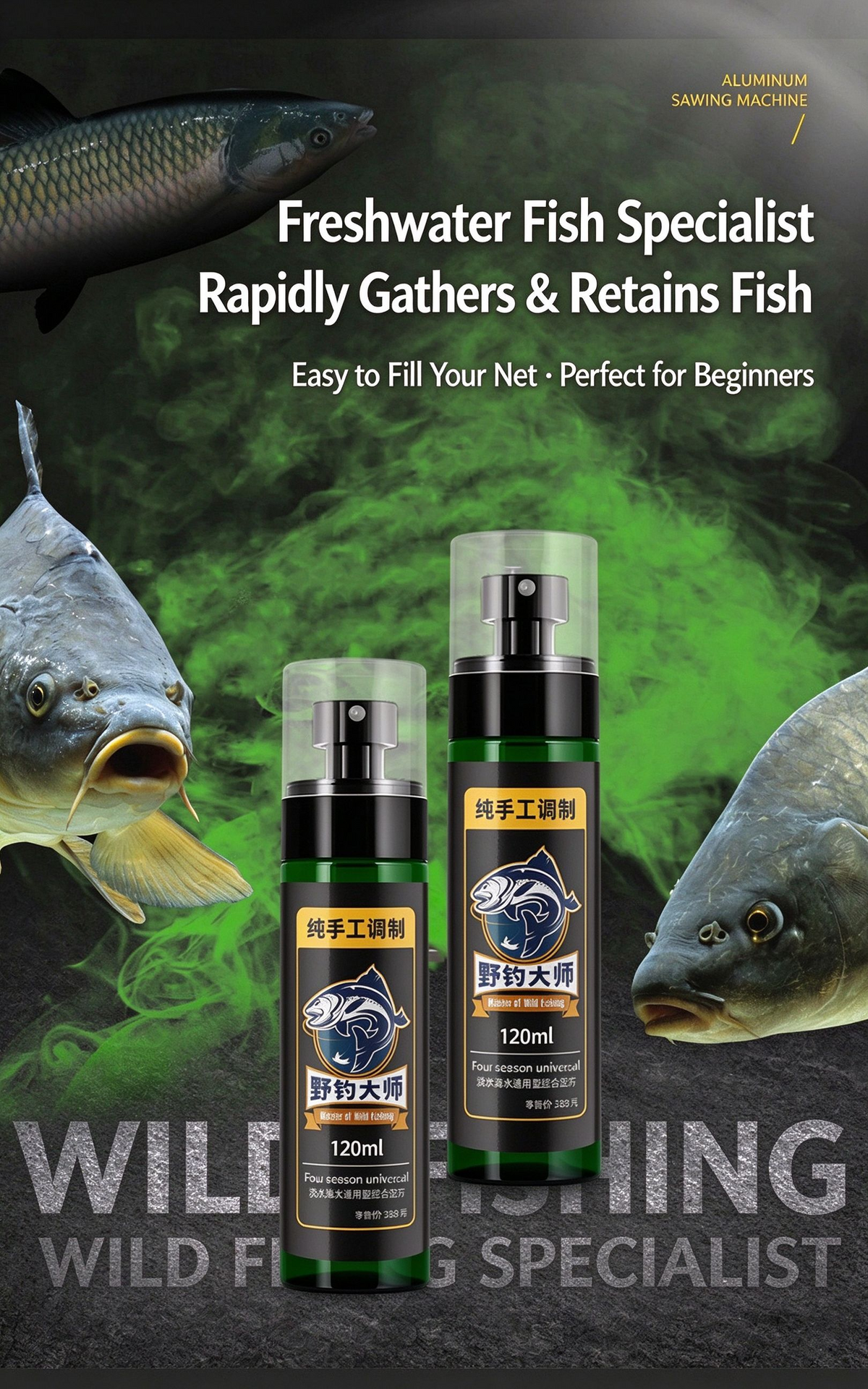 Fish Attractant Bait Additive for Tilapia & Topmouth Culter – Commercial Ponds & Wild Fishing